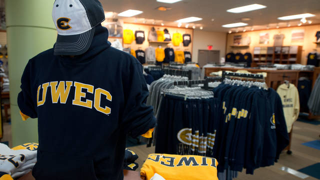 Blugold merchandise in the UNiveristy Bookstore