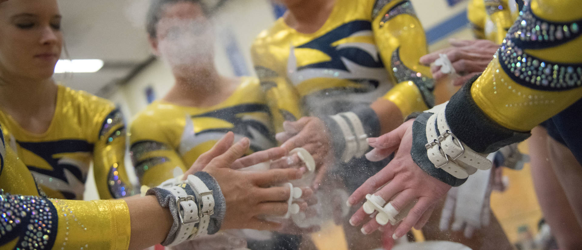 Women’s gymnastics team getting ready to compete