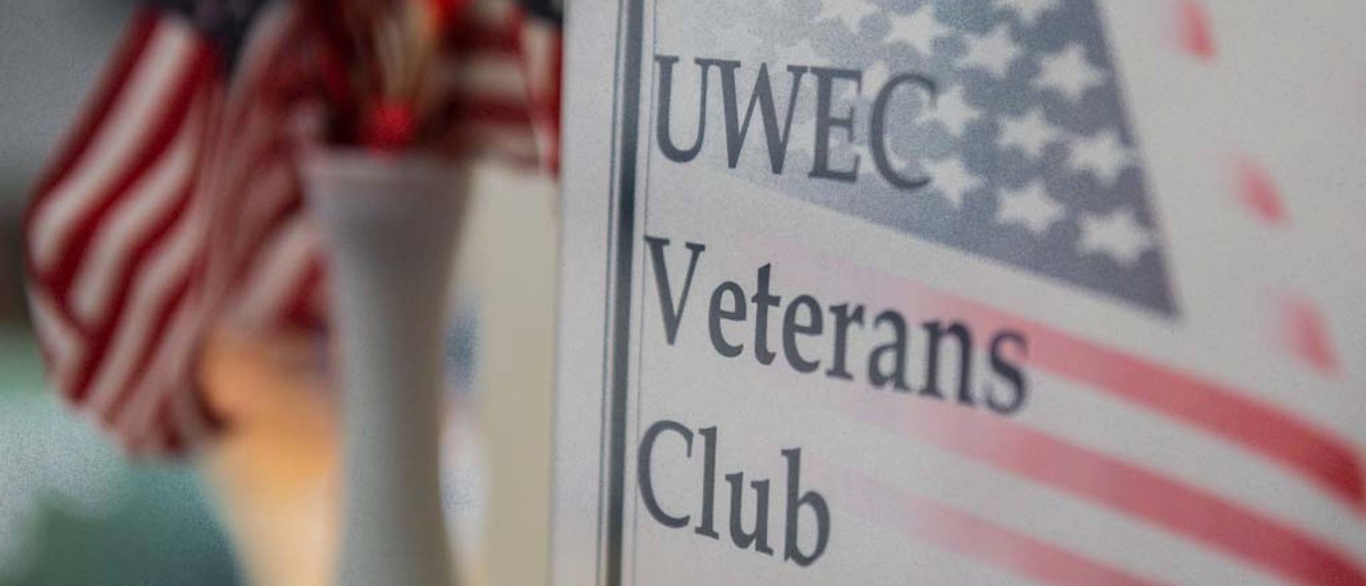 The Veterans Club sign located at the Veterans Center in Schofield Hall room 20 on the UW-Eau Claire campus. 