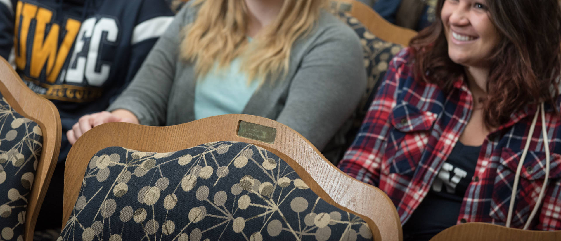 Donor sponsored chair in Schofield Auditorium