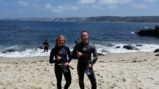 NSE student in California at the beach