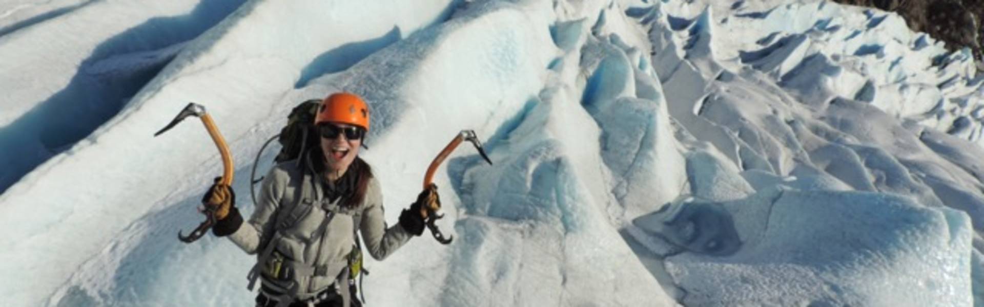 Alaska exchange student on a glacier